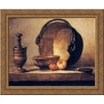 thumbnail image 1 of Still Life with Pestle, Bowl, Copper Cauldron, Onions and a Knife 24x20 Gold Ornate Wood Framed Canvas Art by Jean-Baptiste-Simeon Chardin, 1 of 2