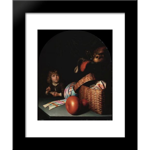 Still Life with a Boy Blowing Soap bubbles 20x24 Framed Art Print by Gerrit Dou