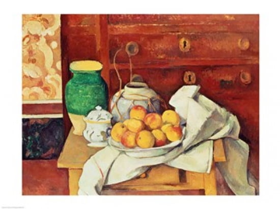 Still Life with a Chest of Drawers 1883-87 Canvas Art - Paul Cezanne (24 x 18)