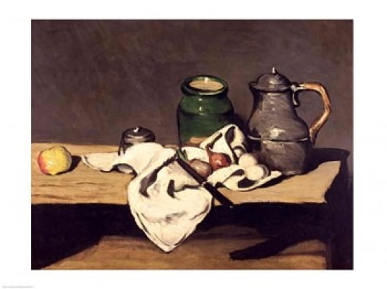 Still Life with a Kettle c1869 Canvas Art - Paul Cezanne (36 x 24)