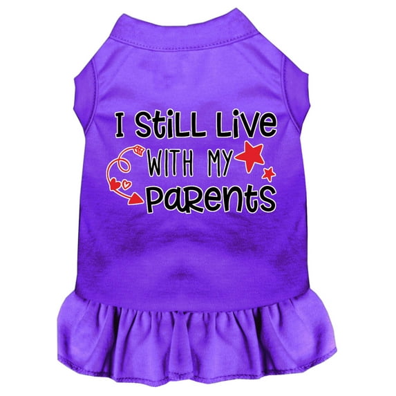 Dog Dress, Pet Dog Cat Dress Screen Printed, "I Still Live With My Parents"