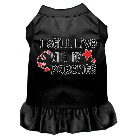 Dog Dress, Pet Dog Cat Dress Screen Printed, "I Still Live With My Parents"