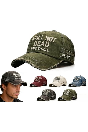 Still Not Dead Hat, Embroidered Adjustable Still Not Dead Hard to Kill Hat Distressed Baseball Caps for Humor Lover