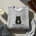 thumbnail image 1 of Still Not Impressed Grumpy Cat Embroidered Sweatshirt, Funny Coffee Cat Lover Gift, Sarcastic Animal Crewneck, 1 of 4