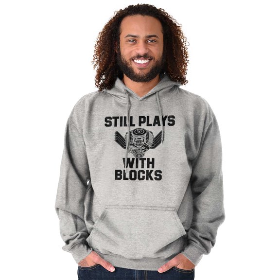 Still Plays With Blocks Mechanic Unisex Plus Fleece Graphic Hoodie Brisco Brands 3X