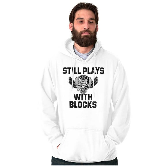 Still Plays With Blocks Mechanic Unisex Plus Fleece Graphic Hoodie Brisco Brands 3X