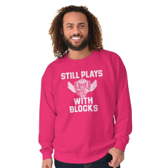 Still Plays With Blocks Mechanic Unisex Plus Fleece Graphic Sweatshirt Brisco Brands 2X