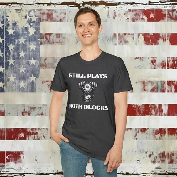 Still Plays With Blocks V-Twin Motor Classic Crew Neck T-Shirt,
