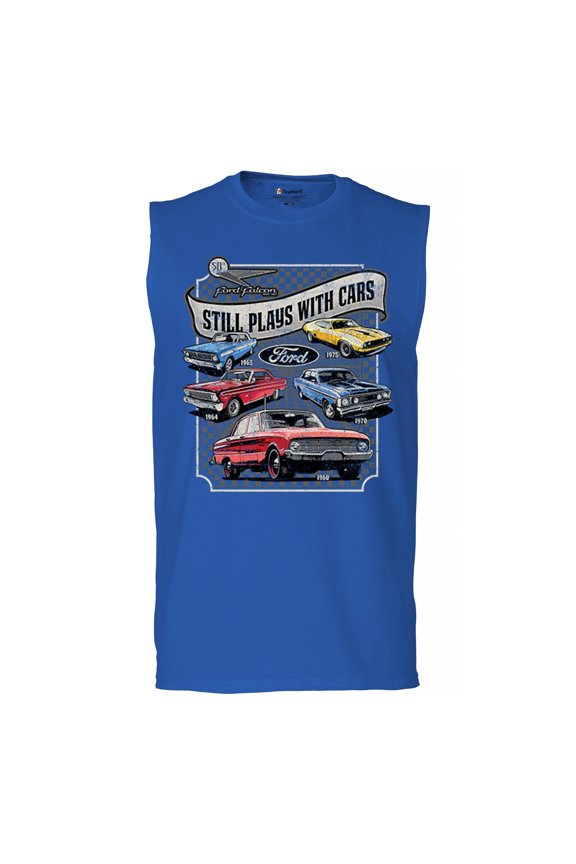 Still Plays With Cars Ford Falcon Men's Muscle Shirt 60-70s Classic Muscle Car