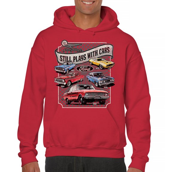 Still Plays With Cars Ford Falcon Unisex Hoodie 60-70s Classic Muscle Car