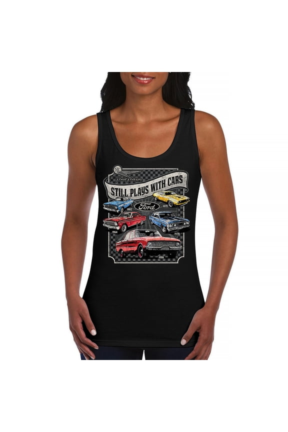 Still Plays With Cars Ford Falcon Women's Tank Top 60-70s Classic Muscle Car