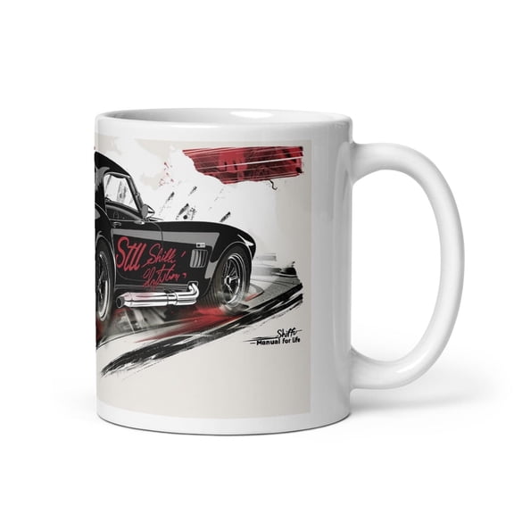 Still Shiftin’ – Manual for Life, White glossy mug (11 oz)
