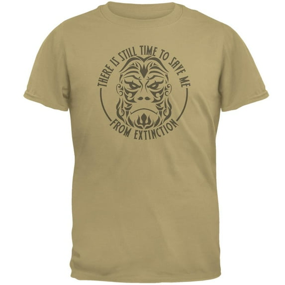 Still Time Endangered Gorilla Mens T Shirt Tan 2XL