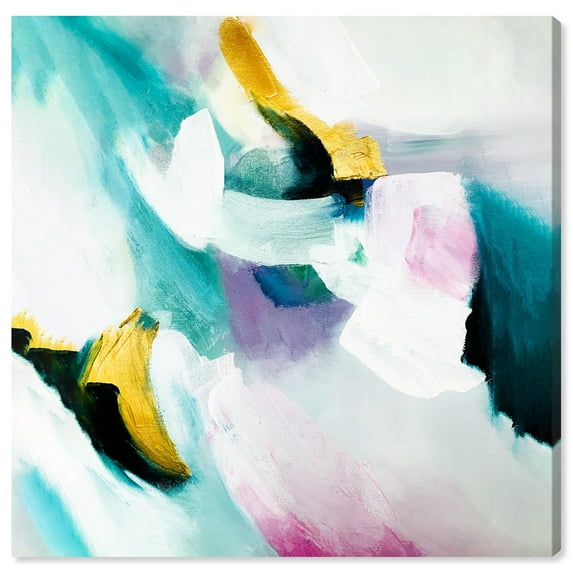 Still Violas Blue Abstract Wall Art Canvas Wall Art by Art Remedy, Gallery Wrapped, 12" x 12"