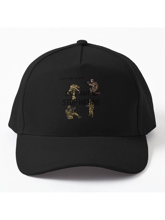 Still Waiting Stop Hating Baseball Cap, Patience and Kindness Statement Graphic Design, Classic Hat