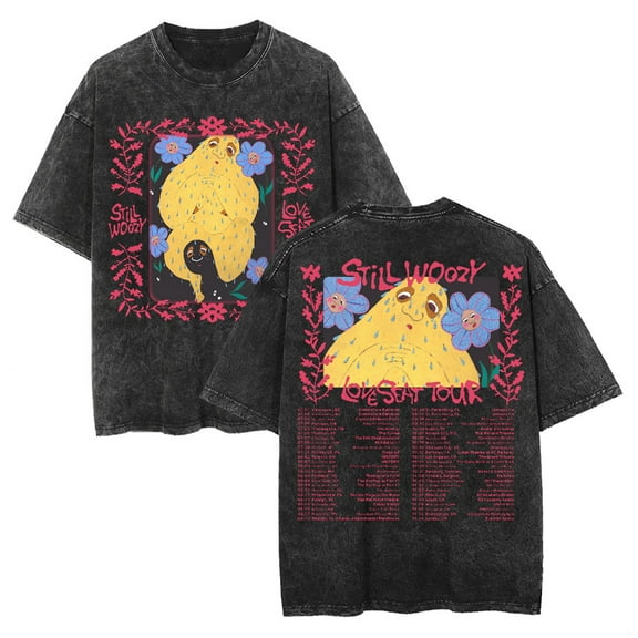 Still Woozy Loveseat Tour Washed Cotton T-shirt Hip Hop Short Sleeve Vintage Tee Shirt