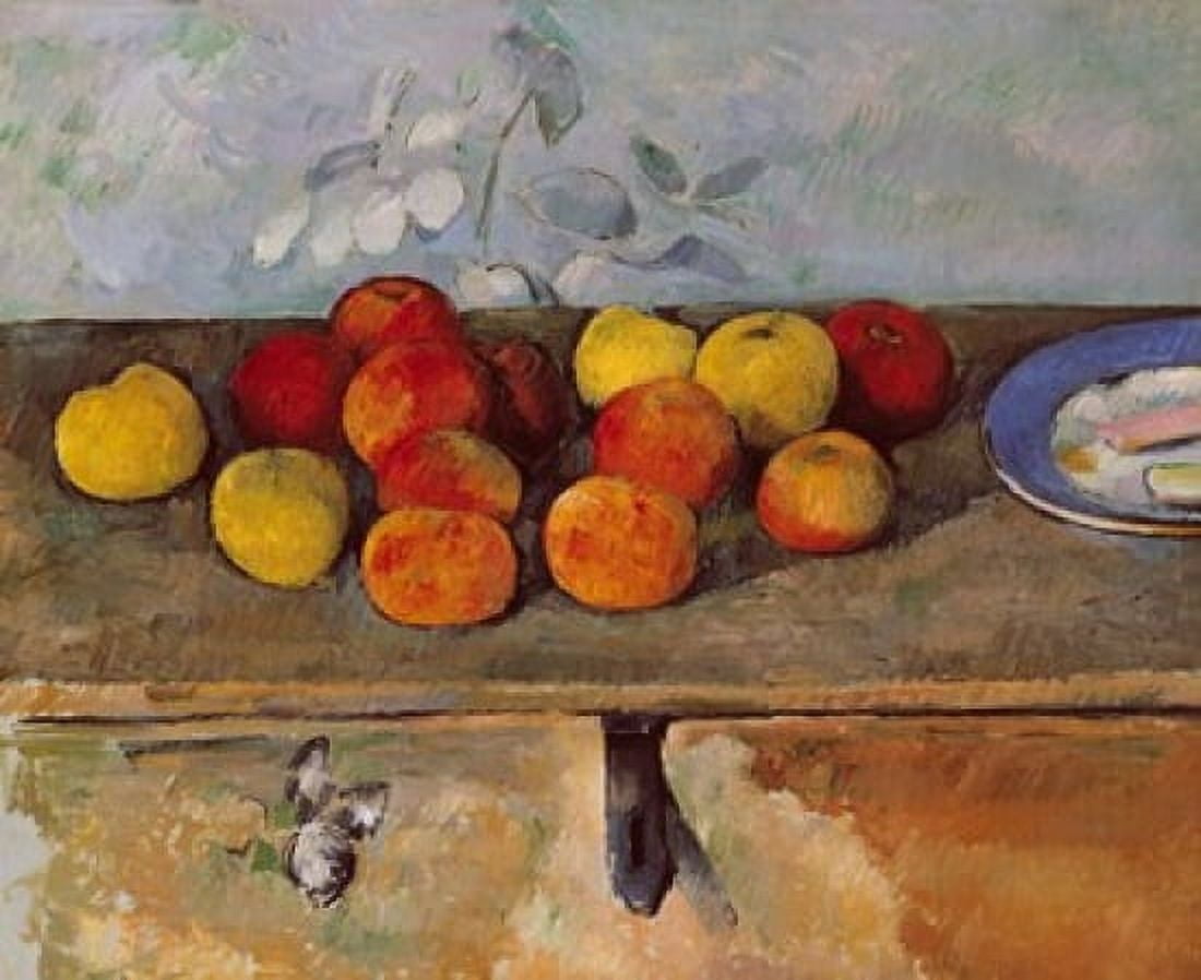 Still life of apples and Biscuits Canvas Art - Paul Cezanne (41 x 34)