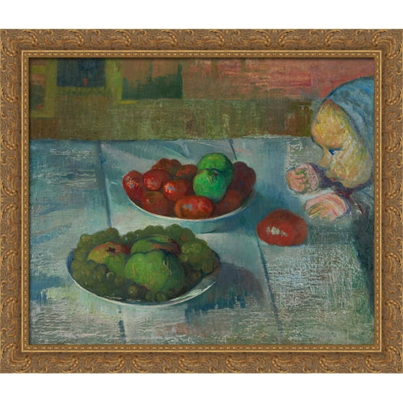 Still life with a profile of Mimi 34x28 Large Gold Ornate Wood Framed Canvas Art by Meijer de Haan