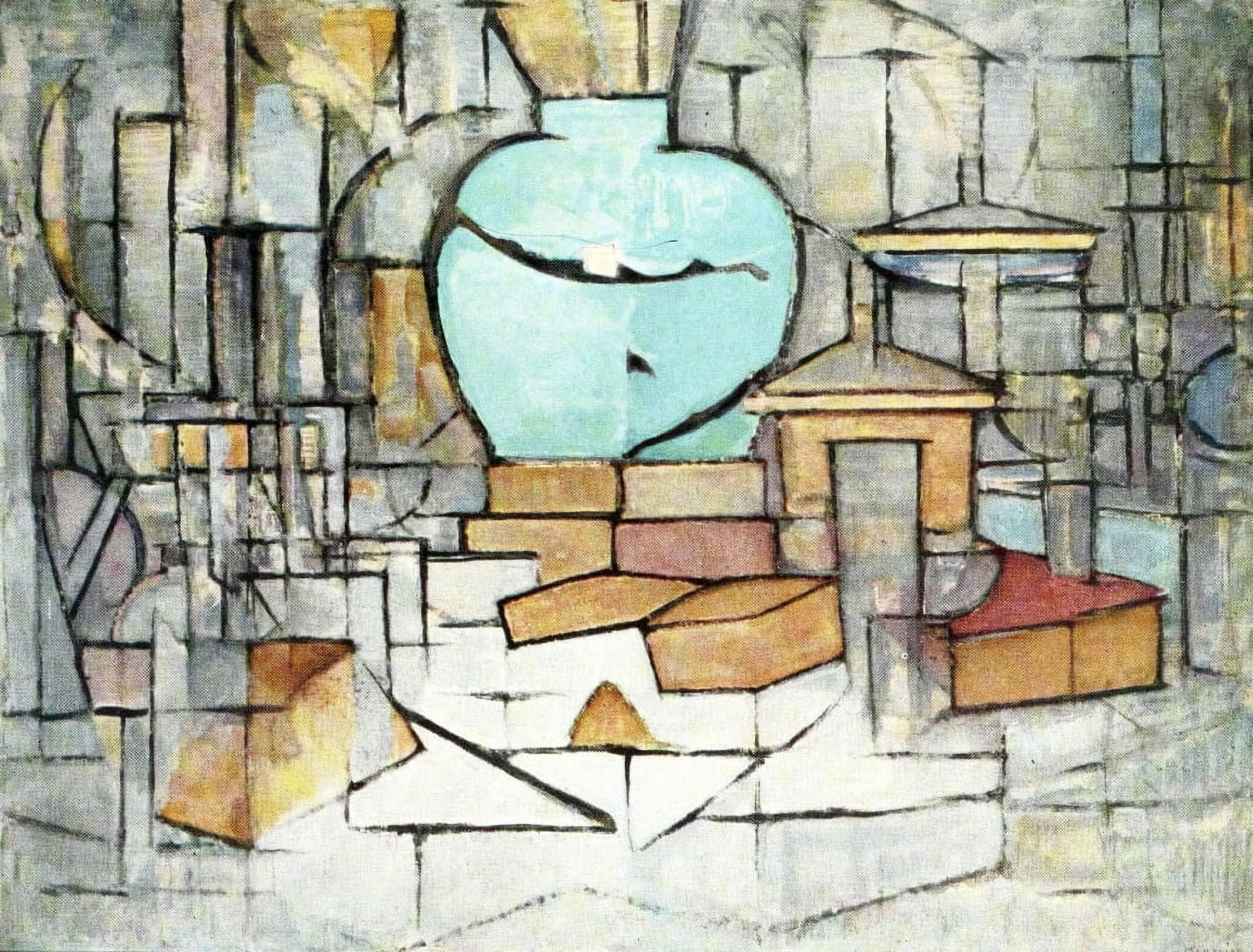 Still life with ginger-pot 1912 Canvas Art - Piet Mondrian (24 x 36)