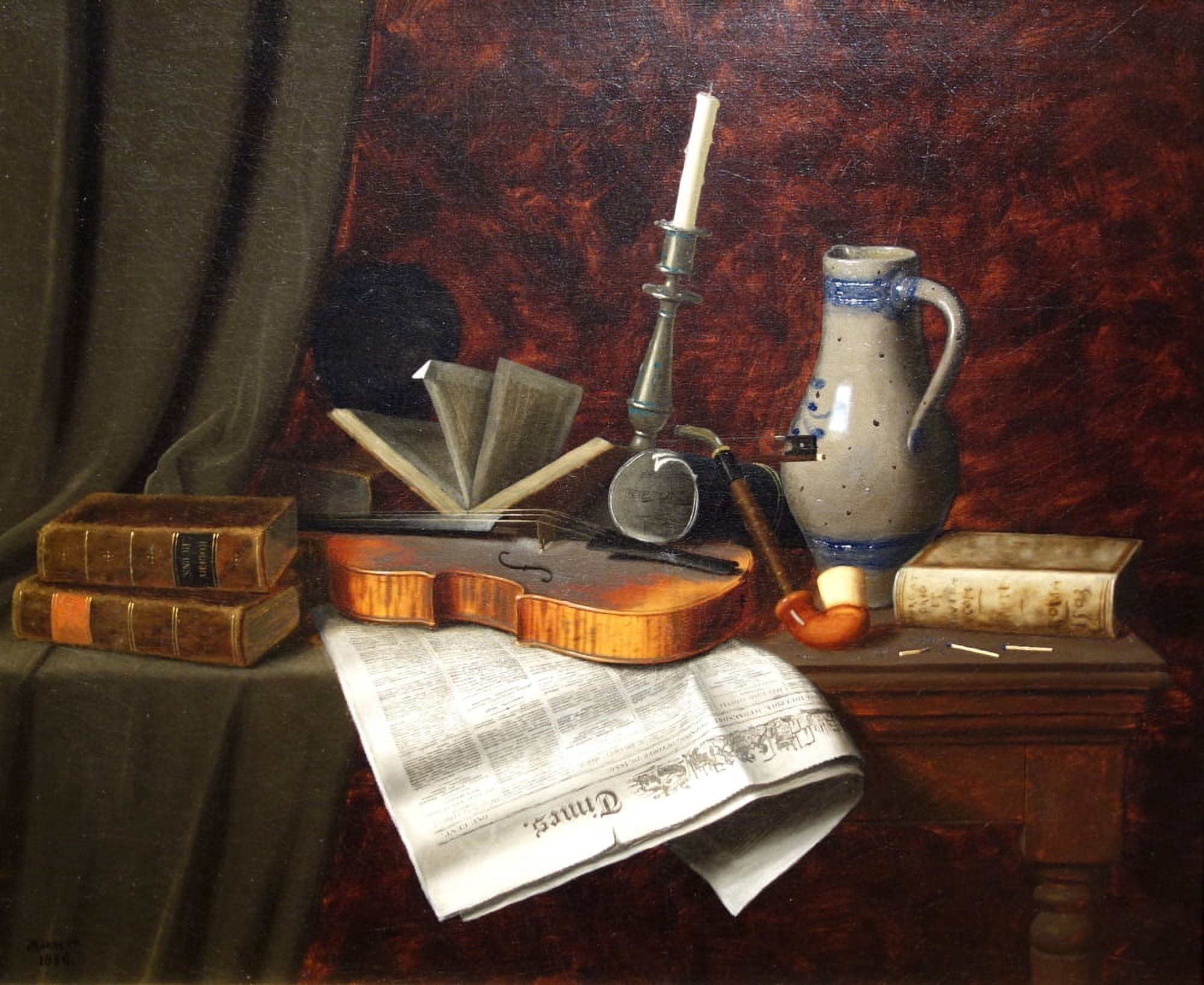 Still life with violin Canvas Art - William Michael Harnett (18 x 24)