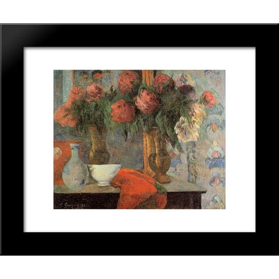 Still life with white bowl 20x24 Framed Art Print by Paul Gauguin