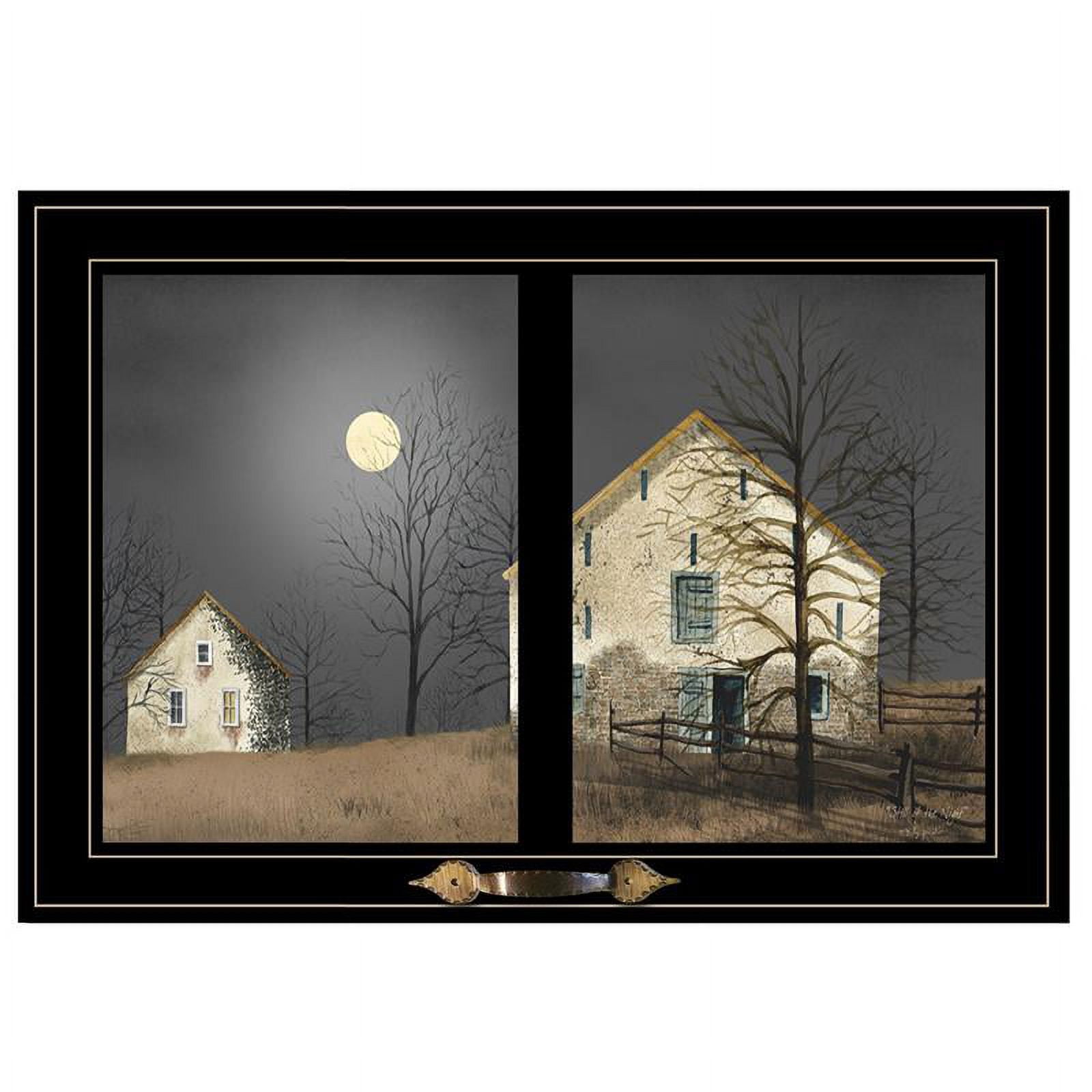 Multi-Color Landscape Architecture Print on Canvas with Black Wood Frame