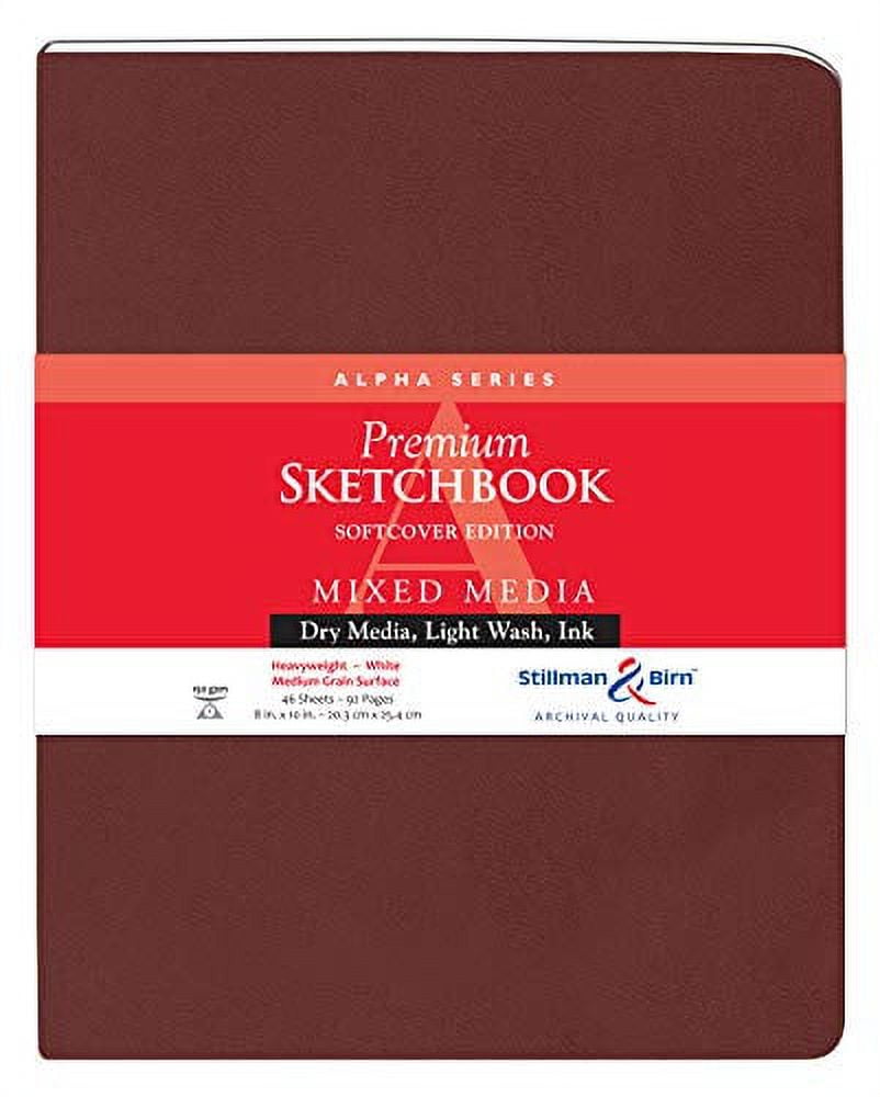 492810P Stillman & Birn Softcover Mixed Media Sketchbook, Portrait, 8 x  10, 92 Pages, Nova Grey