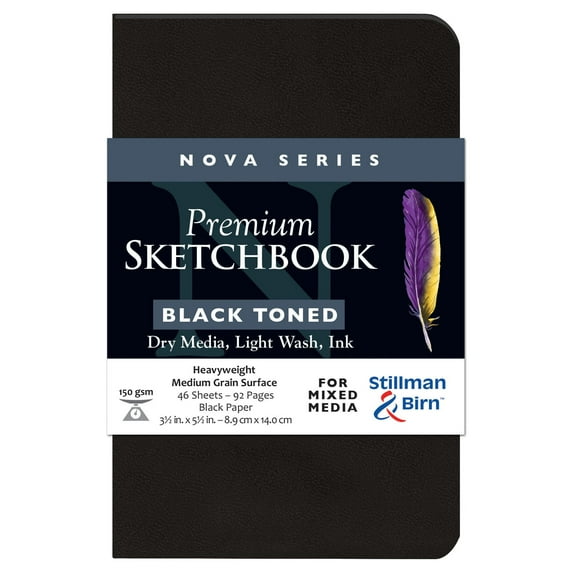 Stillman & Birn Nova Series Soft-Cover Sketchbook, Black, 3.5" x 5.5"