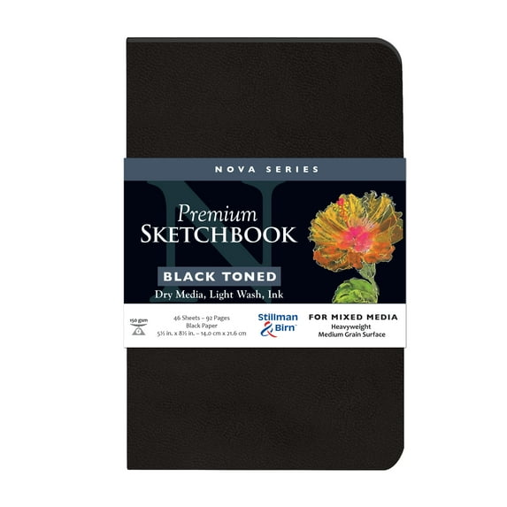 Stillman & Birn Nova Series Soft-Cover Sketchbook, Black, 5.5" x 8.5"