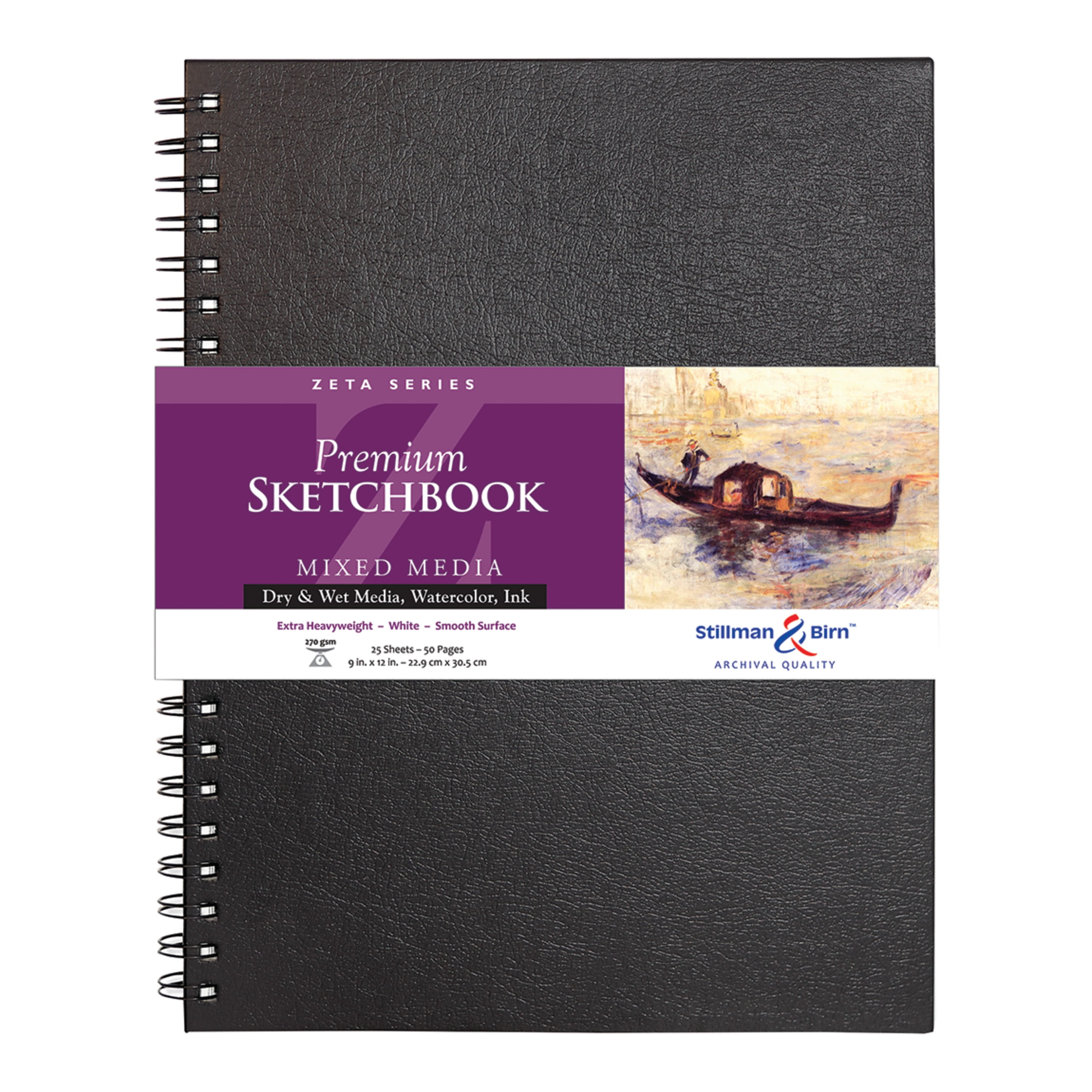 Speedball Hard-Cover Sketch Book, Hard Bound, 9 x 12, 75 Sheets