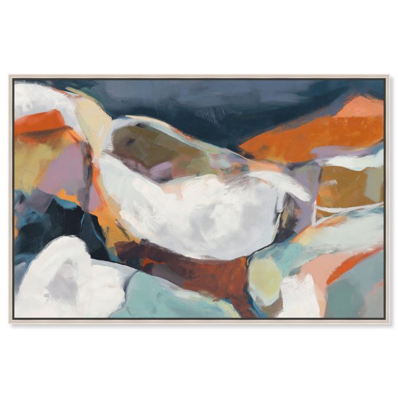 Stillness in the Maelstrom III Canvas Print Abstract Wall Art by Art Remedy, Silver Frame, 54 x 36