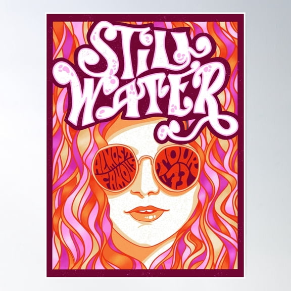 Stillwater - Almost Famous Tour '73 / Burgundy Poster Wall Art, Modern Wall Decor, 8x12 UNFRAMED