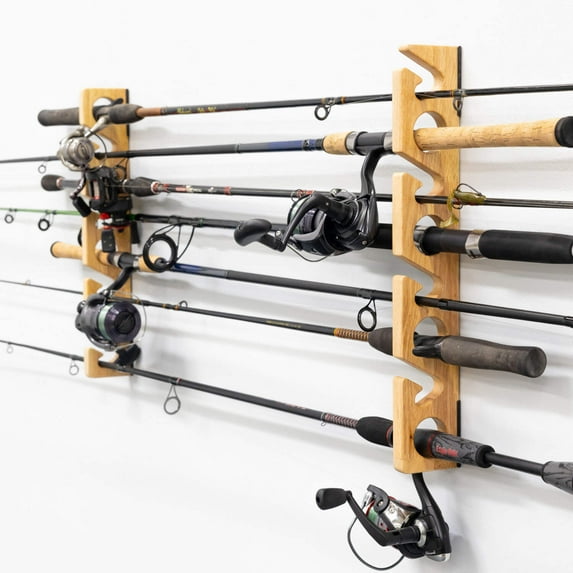 Wall Mounted Fishing Pole Rack: Space-Saving Storage Solution
