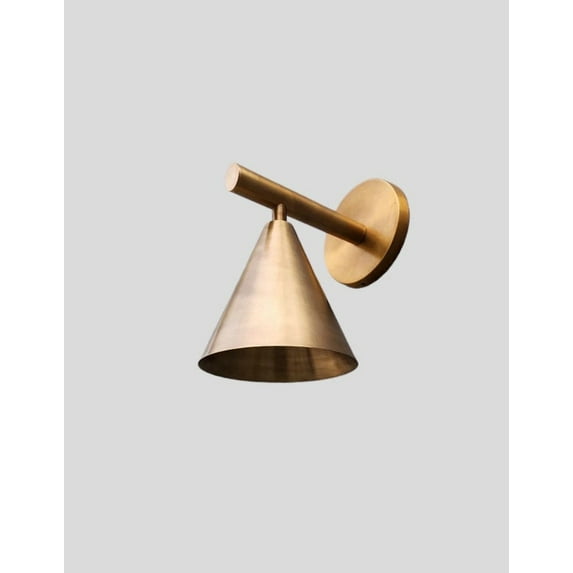 Stilnovo Design Single Light Cone Shades Outdoor & Indoor Brass Wall Sconce Beside Wall Lamp Sputnik Wall Fixture