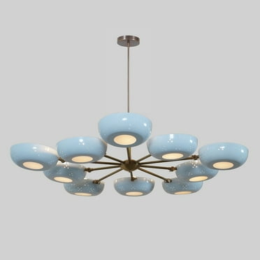 Stilnovo Style 10 Arm Lights Shade Sputnik Chandelier Light Fixture Brass Chandelier