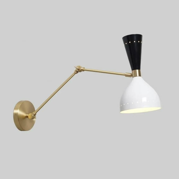 Stilnovo Style Articulated Diabolo Wall Sconce – Mid Century Modern Brass Light Fixture, Handmade Industrial Design Reading Wall Lamp