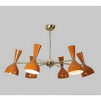 Stilnovo Style DIABOLO Italian Sputnik Chandelier, Mid Century Modern Custom 6 Arm 12 Light Handcrafted Ceiling Light Fixture Art Deco