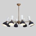 thumbnail image 1 of Stilnovo Style Double Shade 8 Arm 16 Light Mid Century Modern Sputnik Chandelier – Handcrafted Raw Brass Ceiling Light Fixture, Elegant Pendant Lighting for Dining Room, Living Room, and Kitchen, 1 of 4
