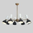 thumbnail image 1 of Stilnovo Style Eight Arm 16 Lights Shade Sputnik Chandelier Light Fixture Mid Century Brass Chandelier, 1 of 8