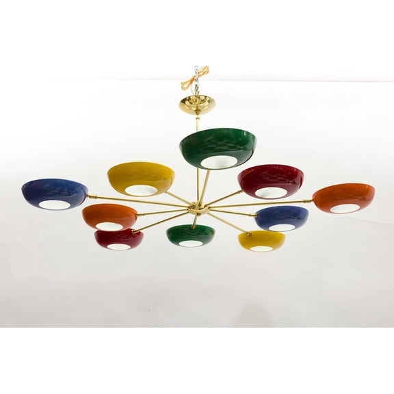 Stilnovo Style Multicolored Sptunik Chandeliers Italian Ceiling Fixtures Lamps Lights