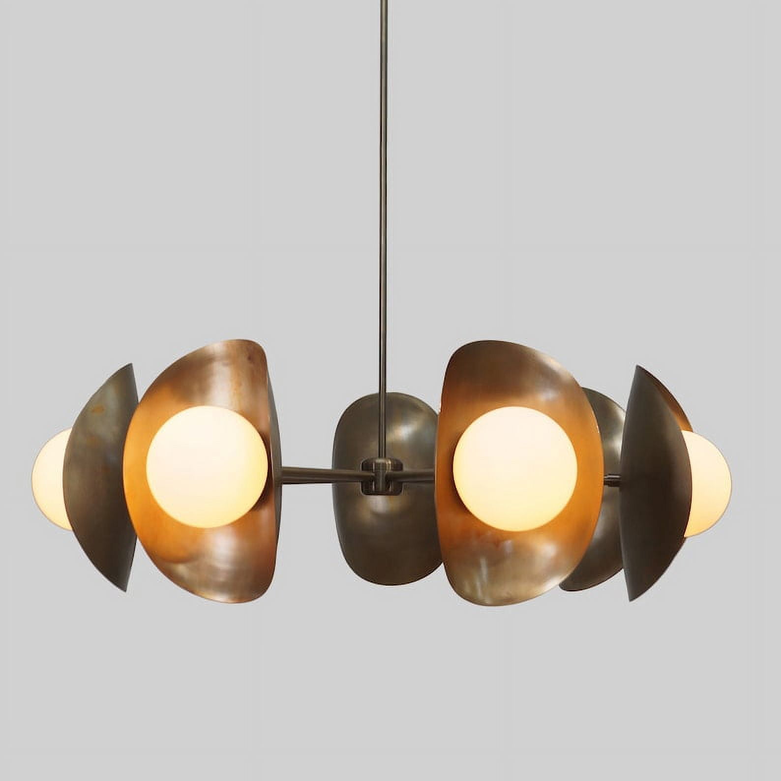 Stilnovo Style Seven Globe Sputnik Brass Chandelier Pendant Light Fixture