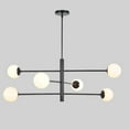 thumbnail image 1 of Stilnovo Style Six Globe Sputnik Brass Chandelier Pendant Light Fixture, 1 of 3