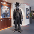 thumbnail image 1 of Stilt Walker REDBROKOLY mascot costume character dressed with a Leather Jacket and Cufflinks, 1 of 1