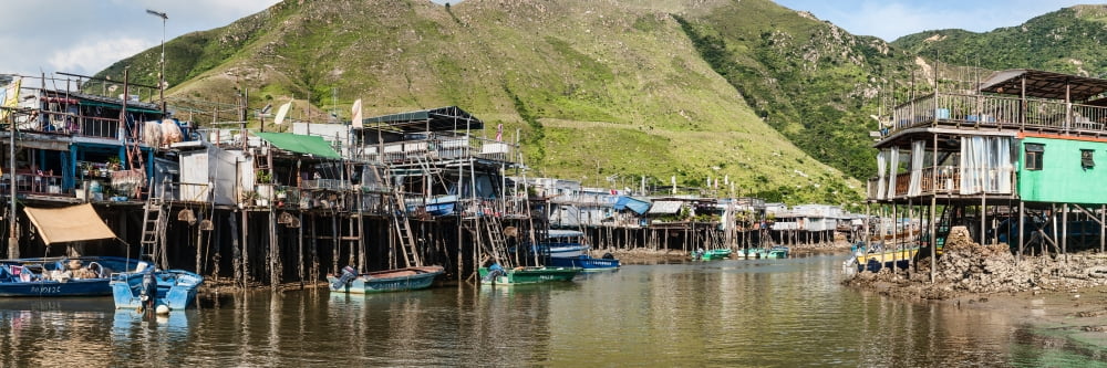 Stilt houses at fishing village Tai O Hong Kong China Canvas Art - Panoramic Images (6 x 18)