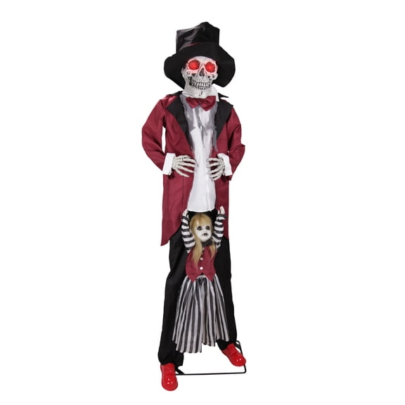 Stilted Walker Halloween Animatronic with Red Eyes & Swing Motion, 7.2-Ft, by Haunted Hill Farm