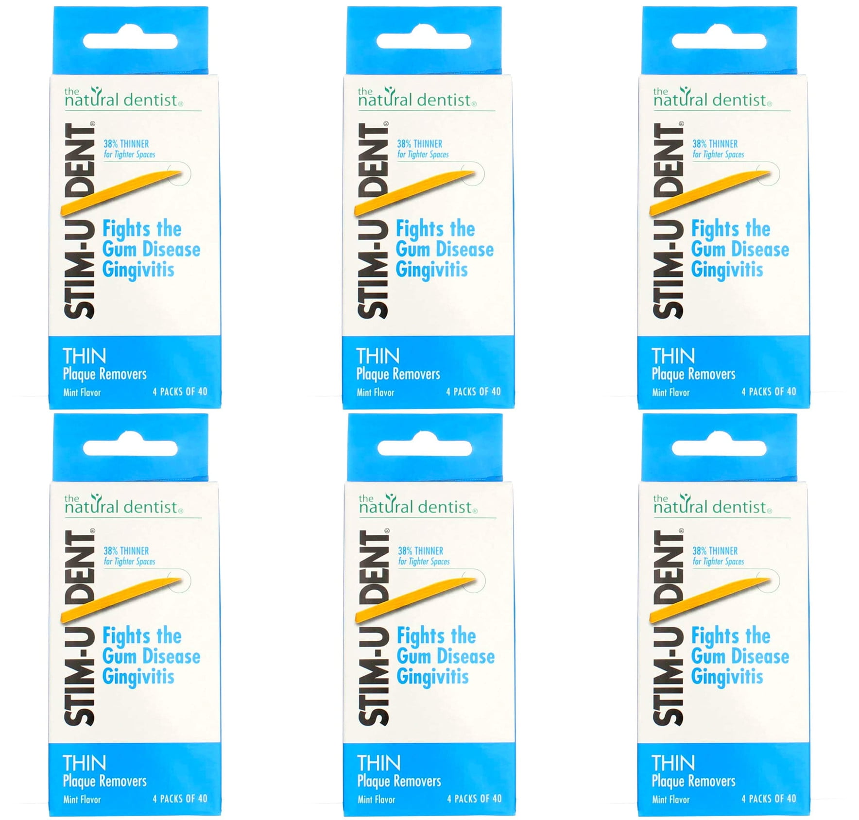 StimUDent Plaque Removers Thin Mint 160 Each (Pack of 6)