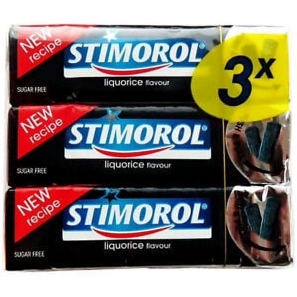 Stimorol Chewing Gum LICORICE Pack of 3 Made in Denmark