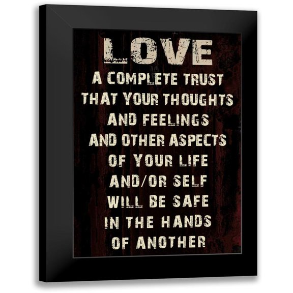 Stimson, Diane 11x14 Black Modern Framed Museum Art Print Titled - Love Grunge