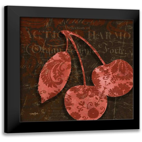 Stimson, Diane 12x12 Black Modern Framed Museum Art Print Titled - Cherry Damask