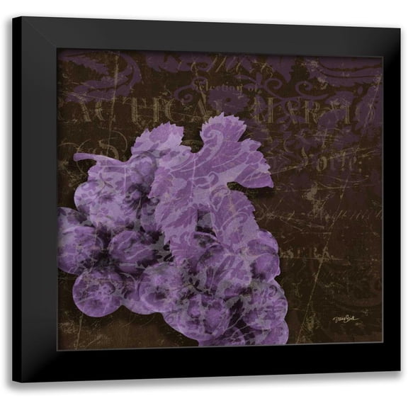 Stimson, Diane 12x12 Black Modern Framed Museum Art Print Titled - Grape Damask